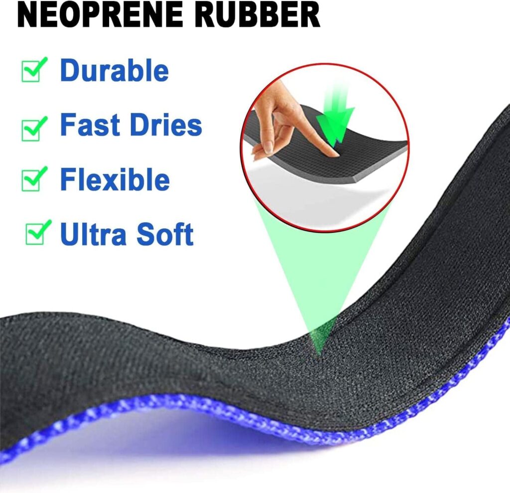 ATETEO Reflective Dog Collar with Safety Locking Buckle and Soft Neoprene Padded, Adjustable Durable Nylon Puppy Collar for Medium large Dogs,Blue,M: 13-19.7 inch