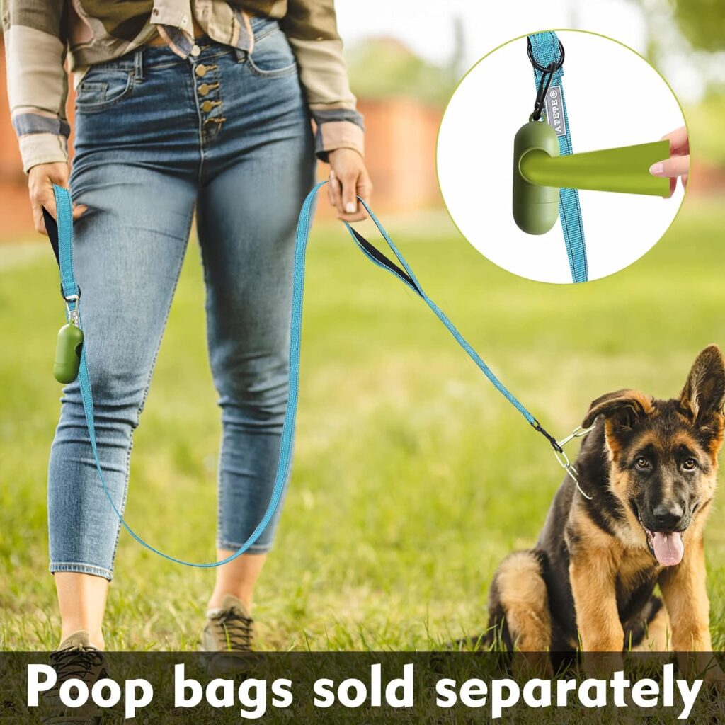 Dog Lead - With Two Padded Handles, Two Dog Leads Modes,Double-Sided Reflective Nylon Dog Leash for TrainingWalking Perfect for Small Dogs