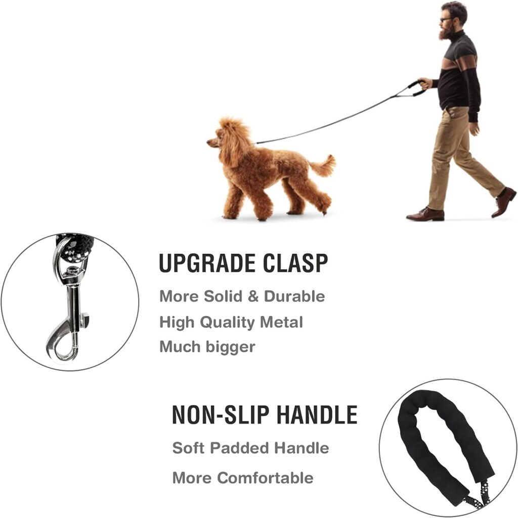 Dog Training Lead,Long Leads Rope Nylon Floatable Long Reflective Recall Dog Training Rope with Comfortable Handle for Hiking,Camping,Walking (33FT/10M)
