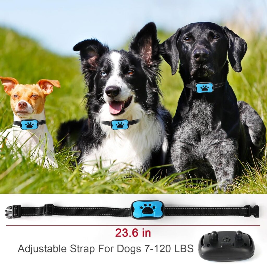 Anti Bark Collars for Dogs, Rechargeable Bark Collar with 7 Adjustable Sensitivity Levels, Smart Dog Barking Collar Training Dog Humane Vibration Beep Anti Barking Device for Small Medium Large Dogs Anti Bark Collars for Dogs, Rechargeable Bark Collar with 7 Adjustable Sensitivity Levels, Smart Dog Barking Collar Training Dog Humane Vibration Beep Anti Barking Device for Small Medium Large Dogs