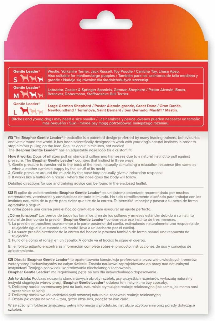 Beaphar | Gentle Leader | Head Collar for Small Dogs | Stops Pulling On The Lead | Training Aid with Immediate Effect | Endorsed by Behaviourists | Red x 1