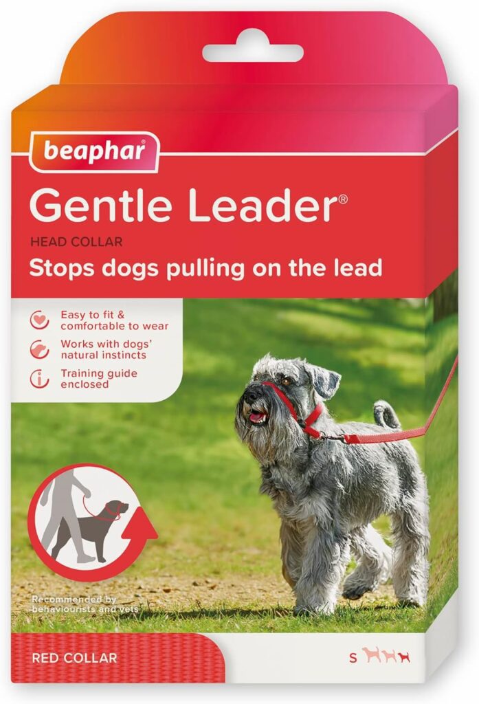 Beaphar | Gentle Leader | Head Collar for Small Dogs | Stops Pulling On The Lead | Training Aid with Immediate Effect | Endorsed by Behaviourists | Red x 1