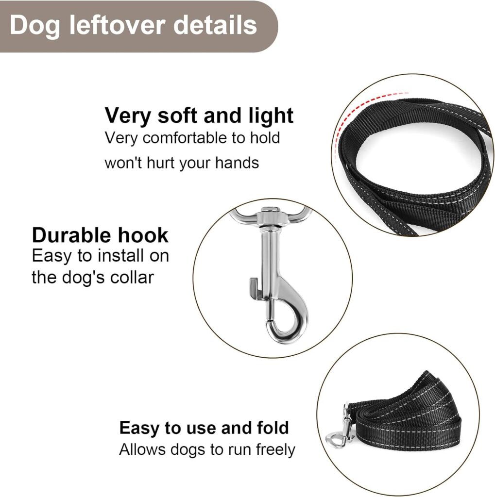Cobee Reflective Dog Leash, Nylon Dog Leash Heavy Duty Dog Training Leash Durable Training Lead Rope with Metal Clasps Leash for Puppies Dog Mountain Climbing Dog Leash Walking Leads(120x2.5cm)