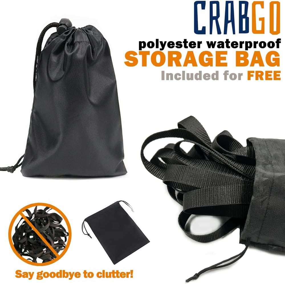 CRABGO Training Lead for Dogs Puppy, 15m/50ft Long Leash, Free Storage Bag Included, Sturdy Durable for Small Medium Large Dog, Best for Pet Training, Play and Camping, Black