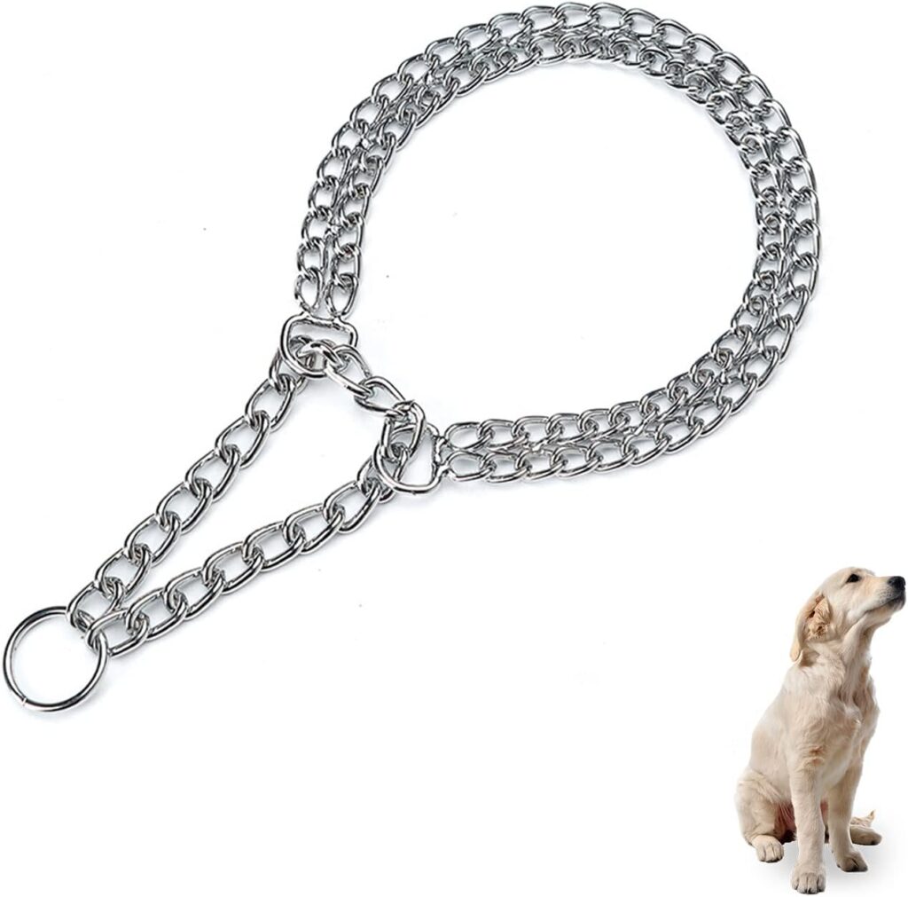 Dog Choke Chain 60CM Pet Collar Chain Strong Dog Training Choker Collar for Medium Large Dogs