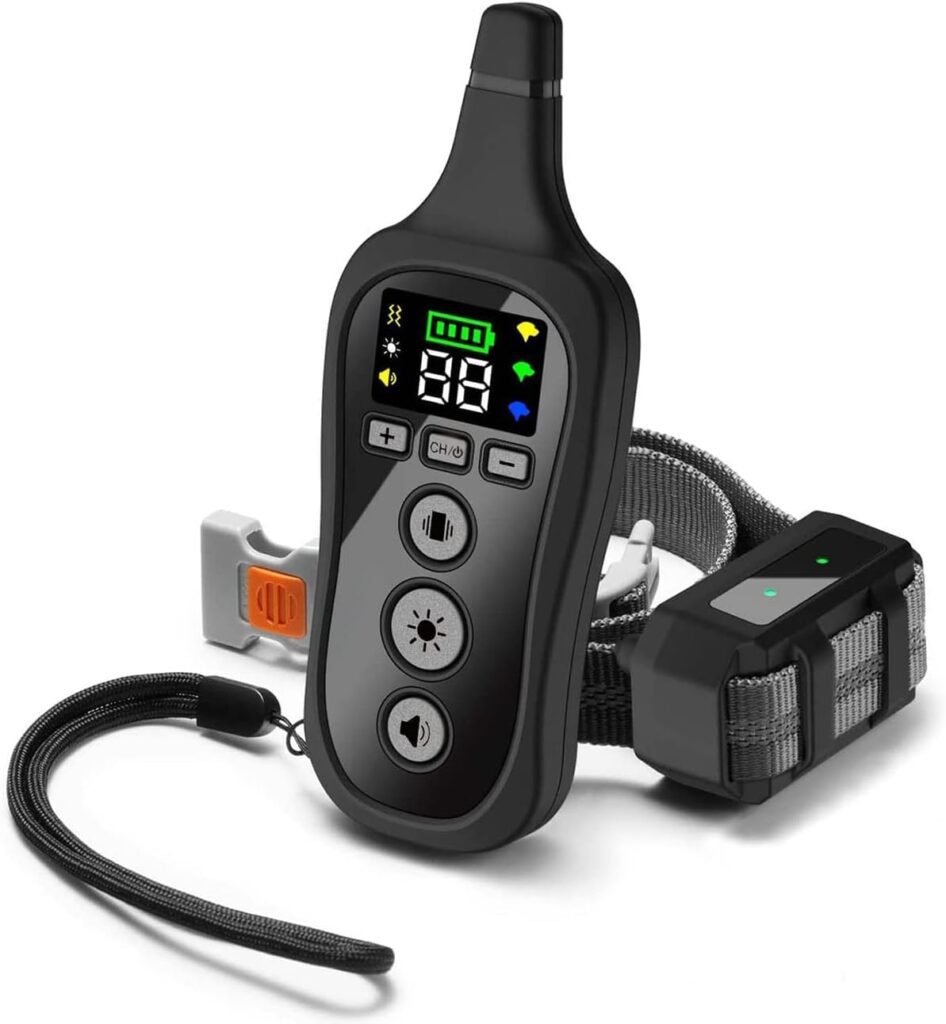 Dog Training Collar with Remote, Sound  Vibration Training Modes, USB Rechargeable IP67 Waterproof, 800 meters Remote Range, Remote Anti Bark Collar for All Dogs