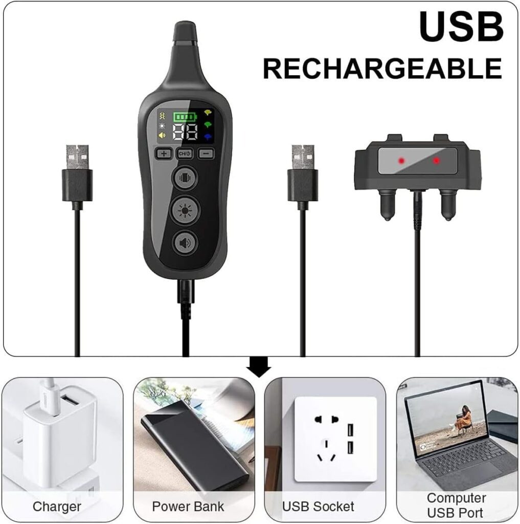 Dog Training Collar with Remote, Sound  Vibration Training Modes, USB Rechargeable IP67 Waterproof, 800 meters Remote Range, Remote Anti Bark Collar for All Dogs