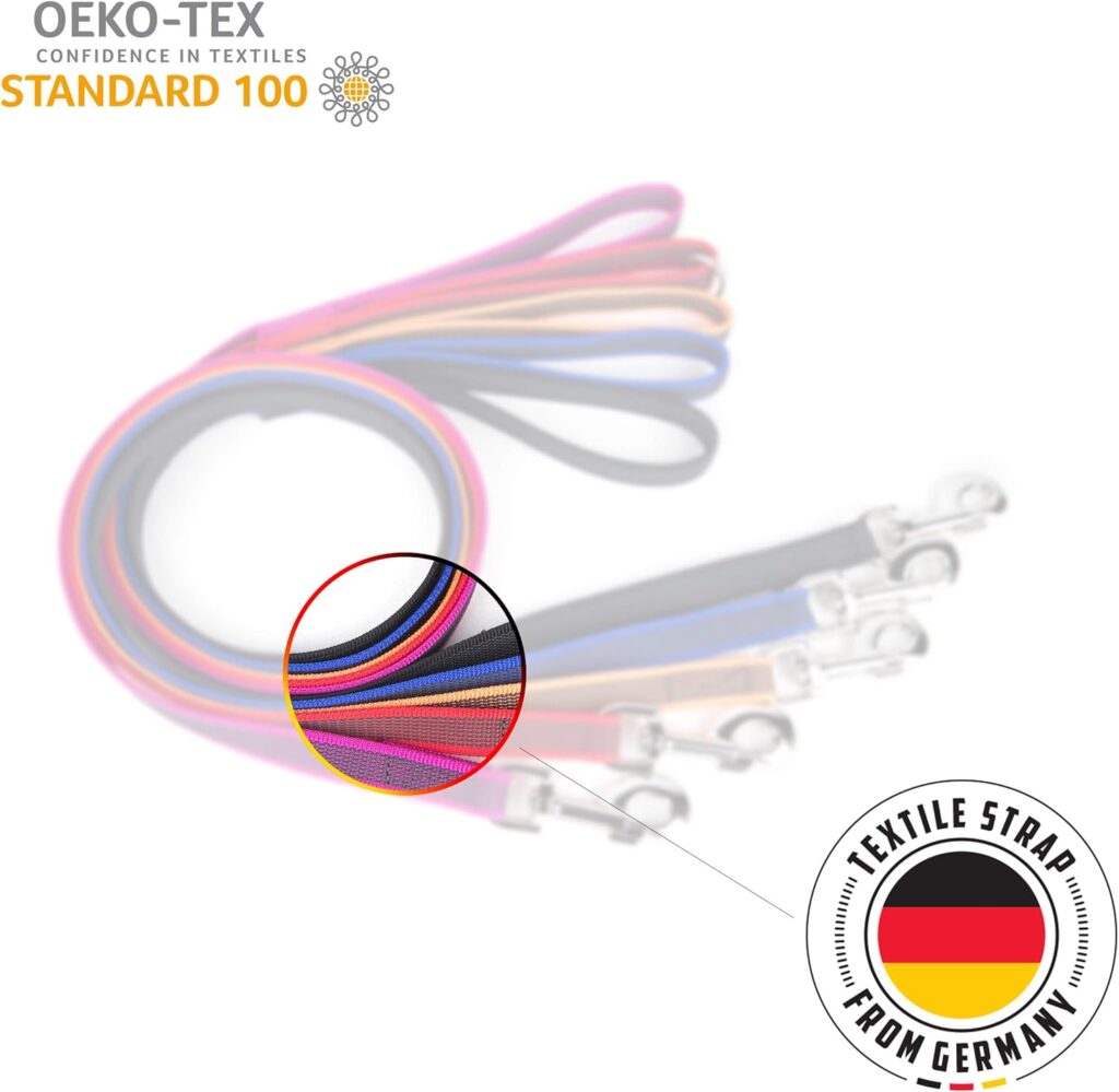 Julius-K9 216GM-PN-DP Color  Gray Super-Grip Leash, Adjustable, 20 mm x 2.2 m, Pink-Gray