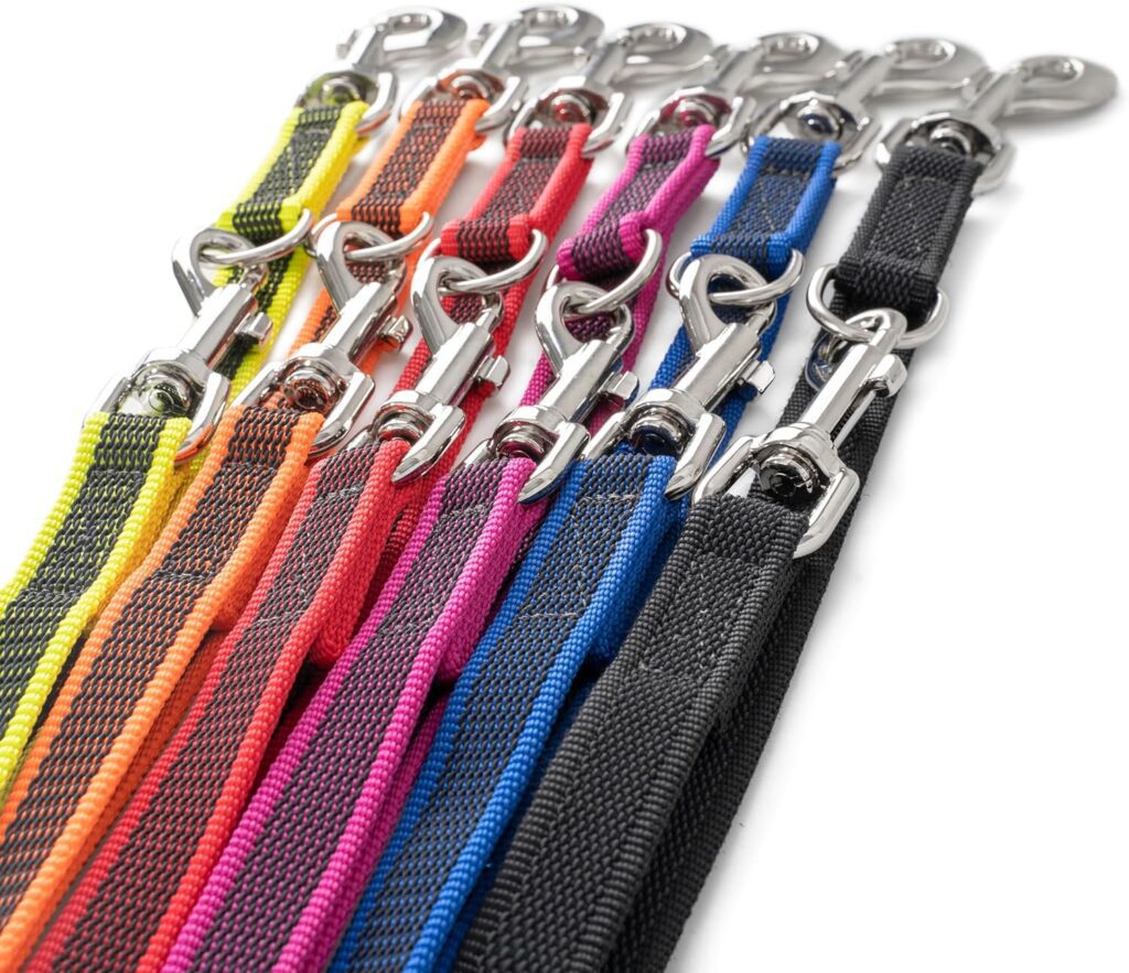 Julius-K9 216GM-PN-DP Color  Gray Super-Grip Leash, Adjustable, 20 mm x 2.2 m, Pink-Gray