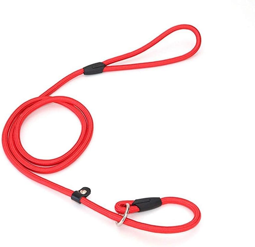 Juliyeh Dog Slip Lead Nylon Dog Training Leash Rope Lead Traction Rope Pet Lead Leash for Small Medium Dogs,Red