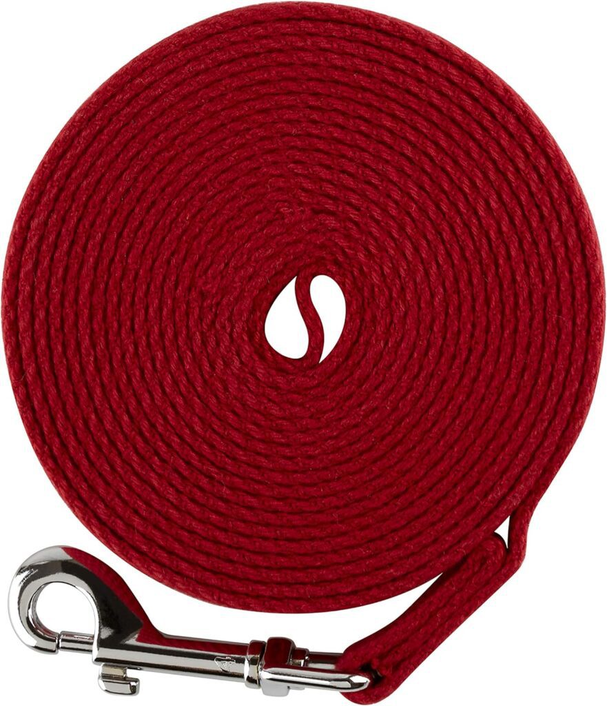 Mikki Dog, Puppy Recall Training Line Lead - Cotton Webbing Lightweight Walking Leash Long,Black-6FT/1.8M