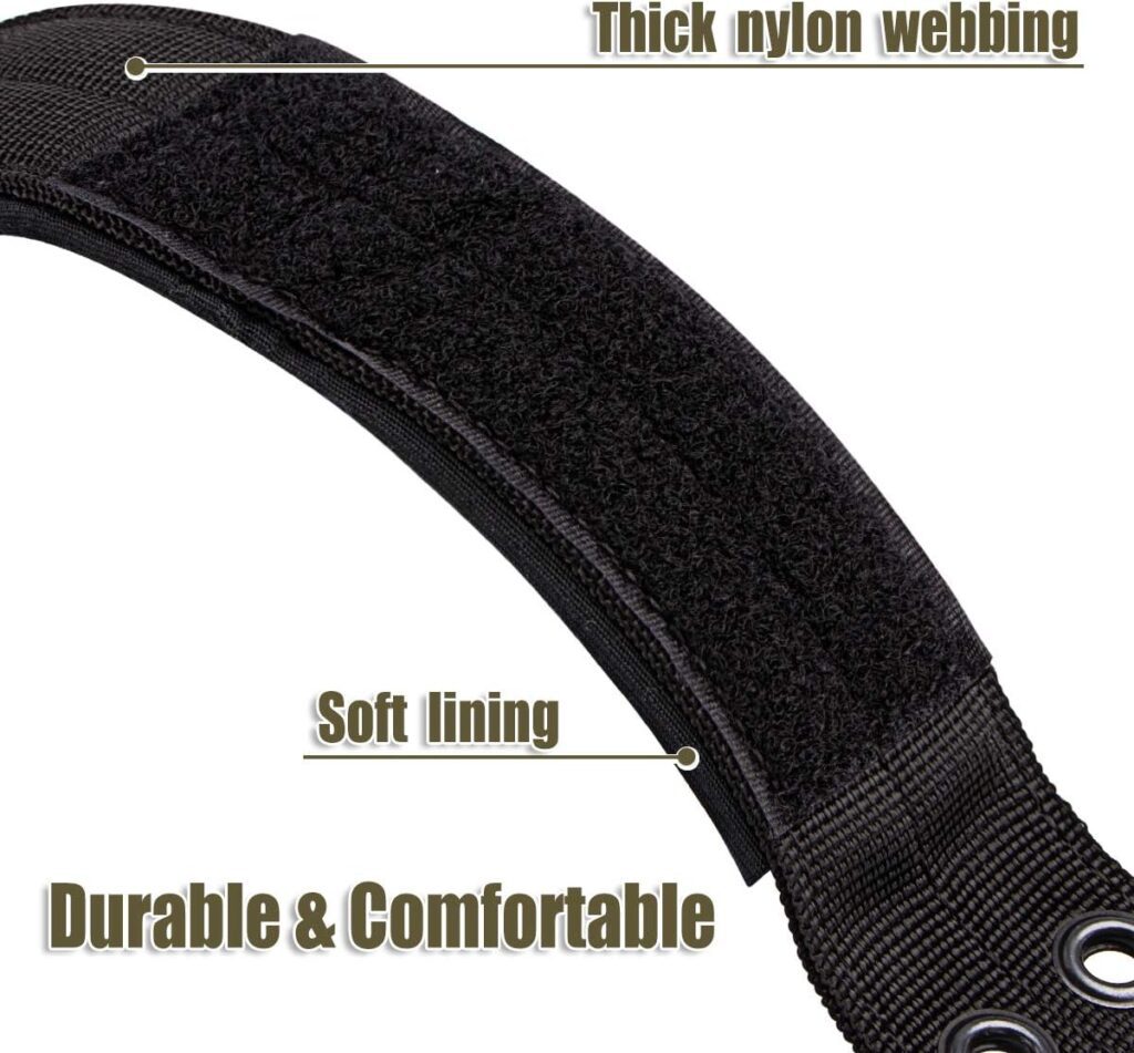 Shidan Military Training Heavy Duty Tactical Nylon Dog Collar with Metal D Ring  Buckle