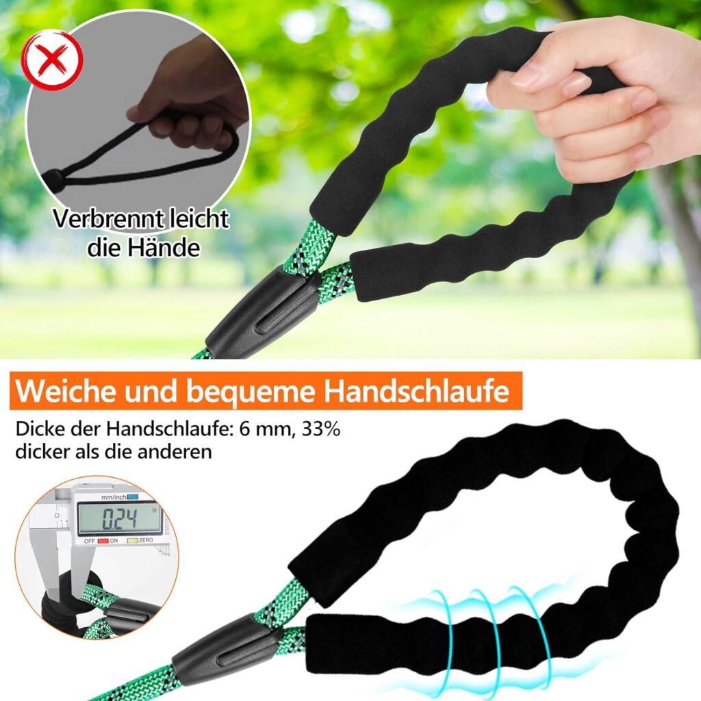 Training Lead Leash for Dogs, 15M Reflective Dog Leash with Comfortable Padded Handle,Puppy Leash for Walking, Hunting, Camping, Backyard for Small Medium and Large Dog