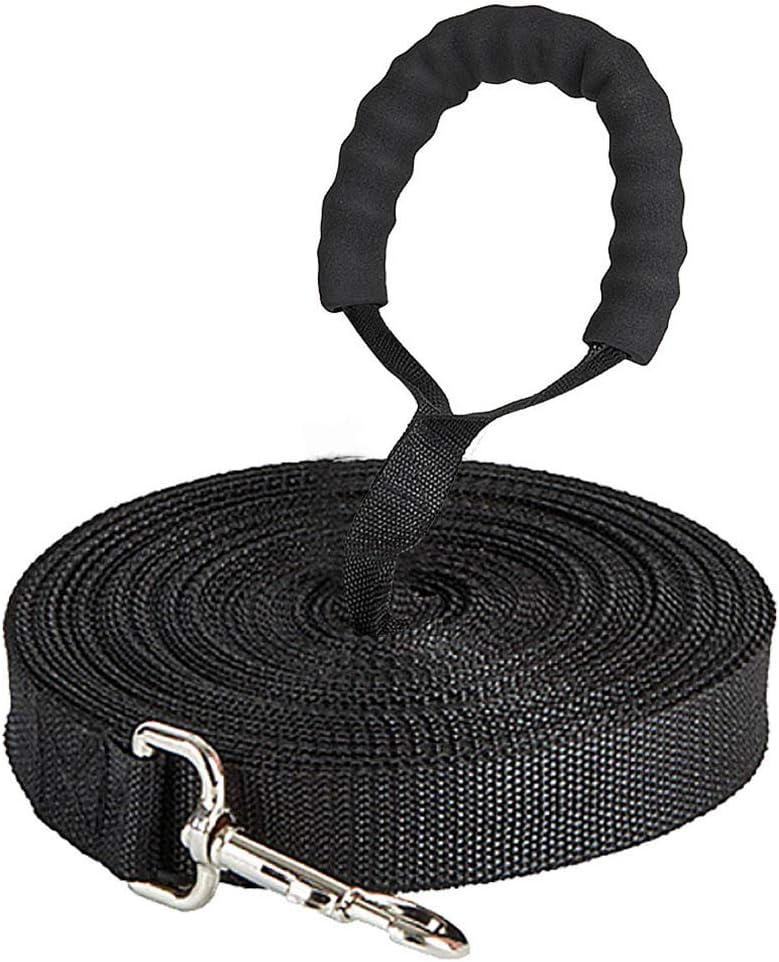 Training Leads for Dogs - Nylon Long Training Dog Leash Long Dog Recall Lead, Long Line for Dog Tracking Training, Long Lead Leash for Pet Recall Obedience with Comfortable Padded Handle (20M/65ft)