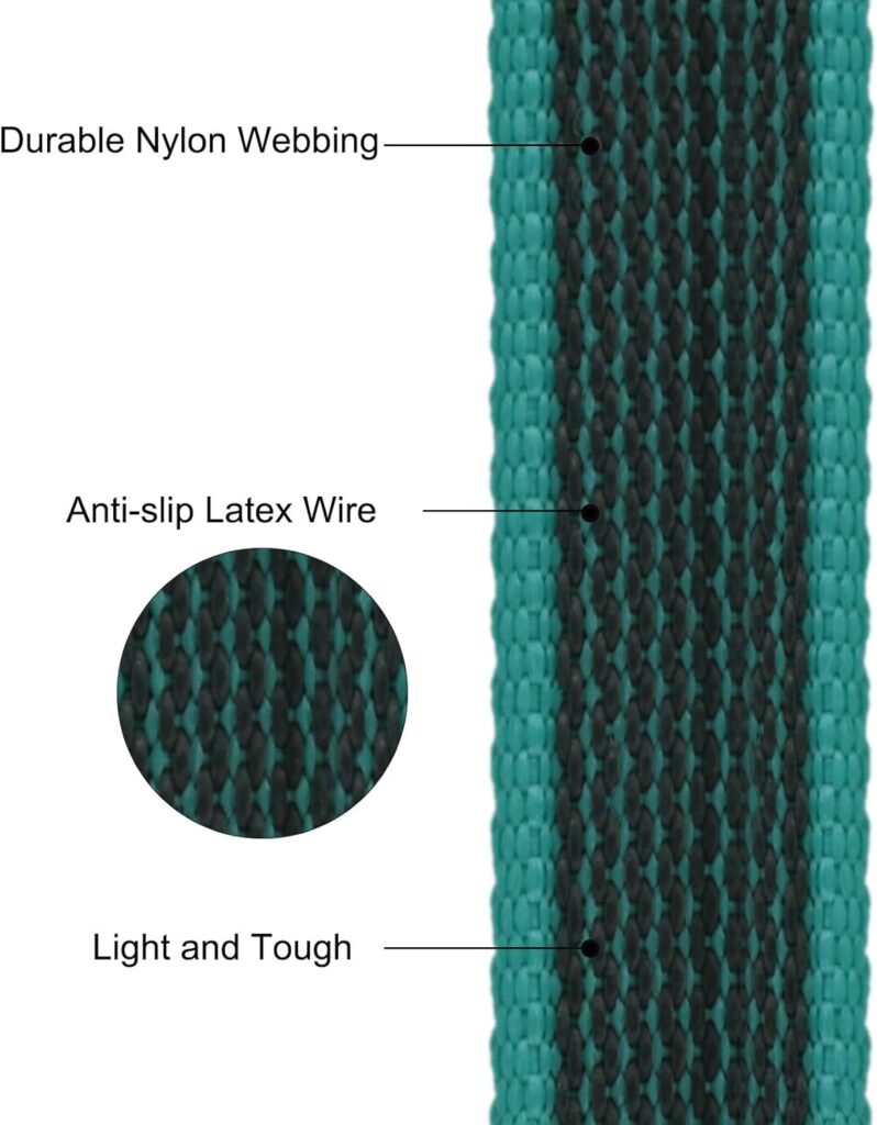 Wolfone 5m Lake Green Rubberised Training Dog Lead Set ，Non-slip Long Dog Lead  Shock Absorber Reflective Threads Bungee Dog Lead for Outdoor Activities