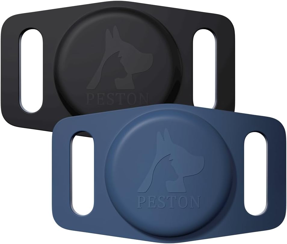 [2-Pack] AirTag Dog Collar Holder, Secure  Comfortable Airtag Cat Collar, Durable Silicone, Universal Fit, Protect Your Furry Friends with Ease, Air tag Pet Holder for Apple Airtag with GPS Tracker