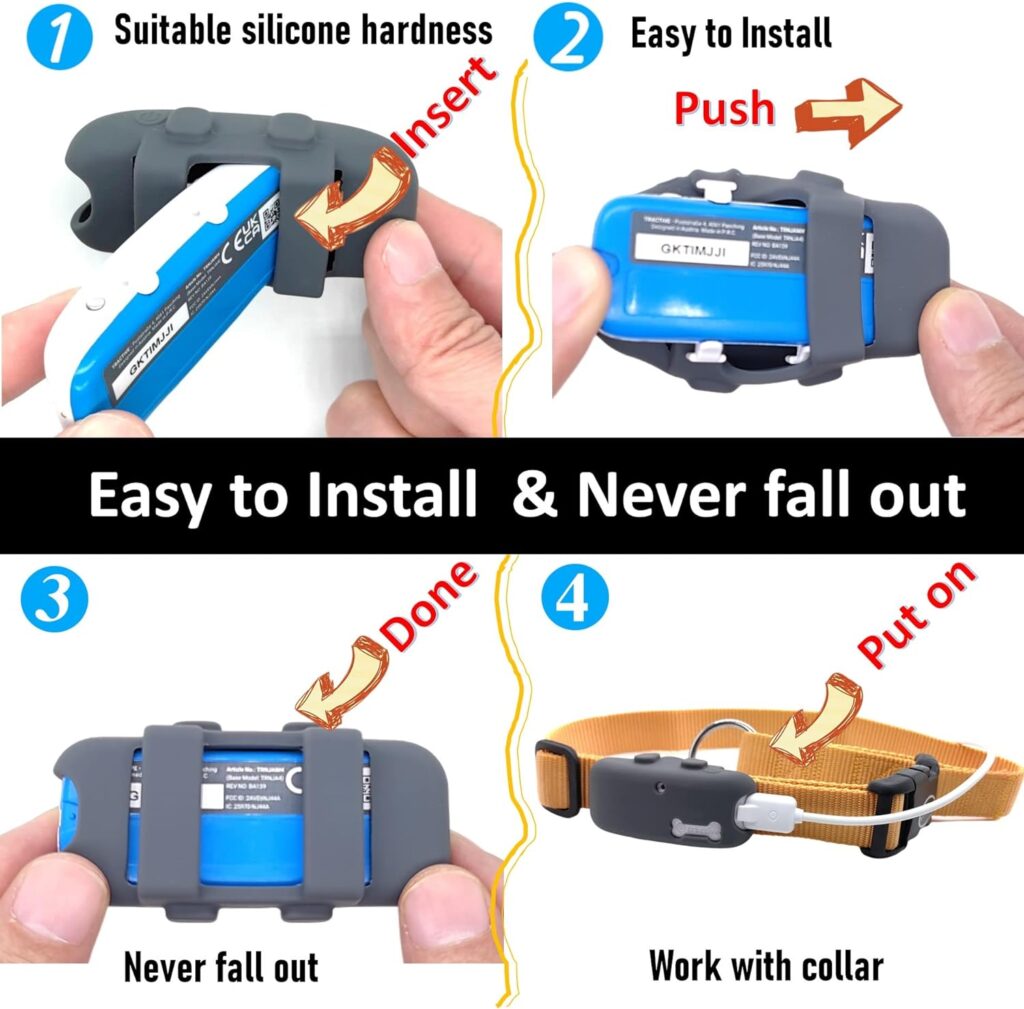 2 Pack Silicone Holder for Tractive GPS Pet Tracker,Rubber Accessories Cover Finder for Necklace,Secure Sturdy case with Strap for tractive tag for Dog cat Collar