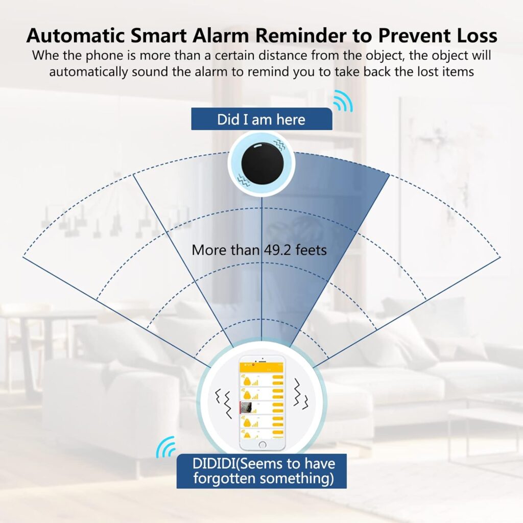 Aircawin Mini GPS Tracker,Key Item Finder Locator,No Monthly Fee App for iOS/Android 2023 Latest,Portable Anti-Lost Bluetooth Tag Item Tracker for Luggages/Kids/Pets/Phone/Wallet/Bag-1Pcs-Black