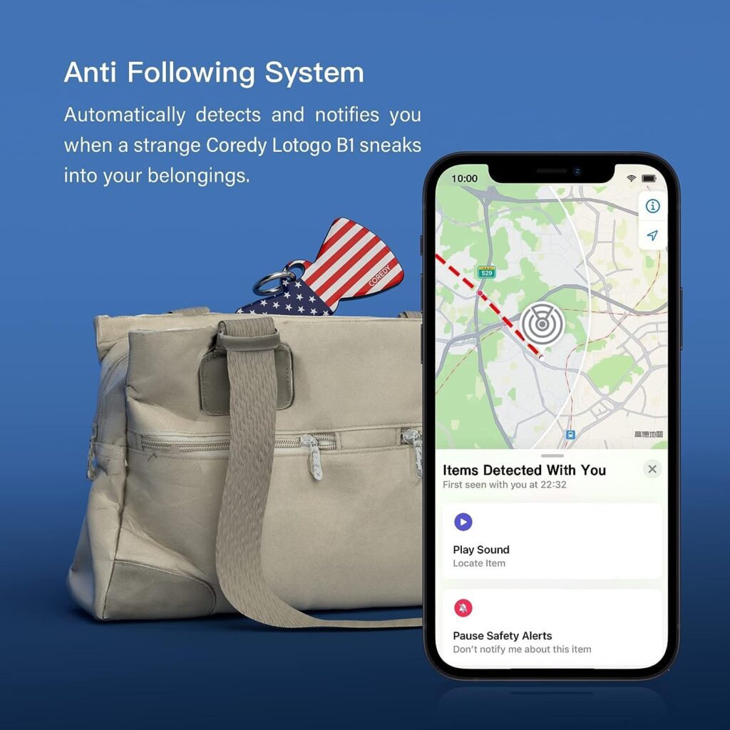 Coredy Bluetooth Tracker Tag, Works with Apple Find My (iOS Only), Key Finder and Item Locator with Electronics Light Indicator, Global Signal Source GPS Finders for Luggage, Travel Essentials (HW01)