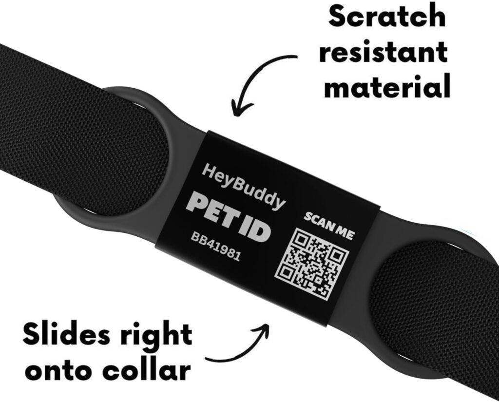 HeyBuddy™ Slide Series - QR Code Smart Pet Tags for Dogs Cats, Personalized Pet Tag Stores Multiple Information, Includes Passive Location Tracking, Real-Time Notification Community Alerts HeyBuddy™ Slide Series - QR Code Smart Pet Tags for Dogs Cats, Personalized Pet Tag Stores Multiple Information, Includes Passive Location Tracking, Real-Time Notification Community Alerts