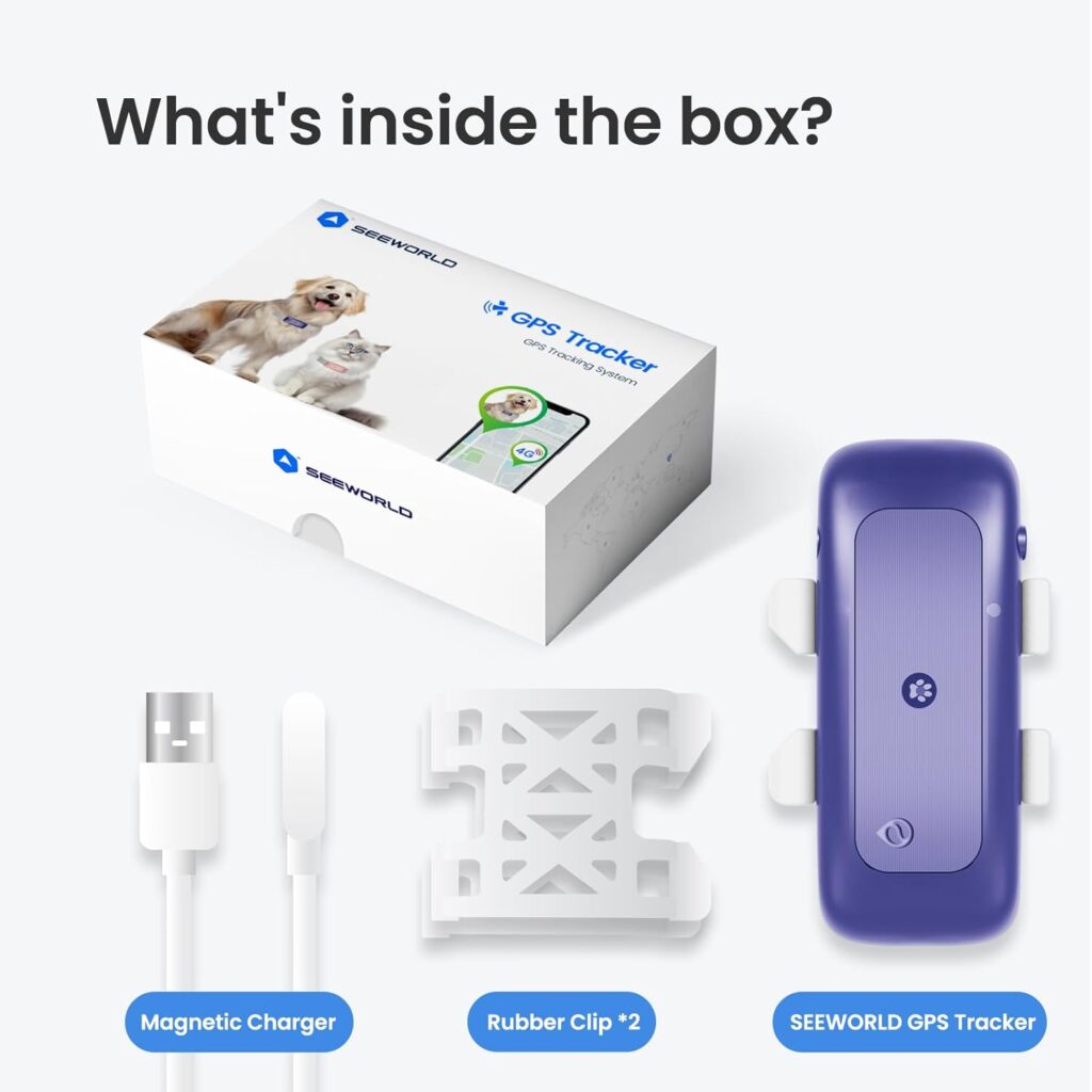 SEEWORLD P1 GPS Cat Dog Tracker - for Anti Lost, Waterproof, Real Time Tracking  Smart Activity Tracking Device, Unlimited Range, Fits All Pet Collars (Pink)