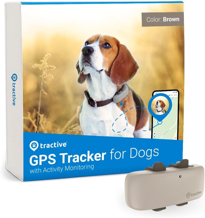 Tractive GPS Pet Tracker for Dogs Gift Bundle - Waterproof, GPS Location  Smart Activity Tracker, Unlimited Range, Works with Any Collar (White)